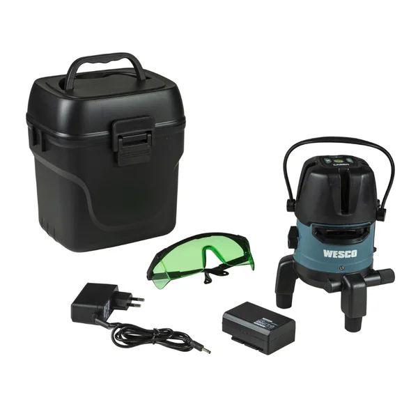 Nivel a Laser 5 Linhas Verde C/ Base Giratória WS8911K - Wesco